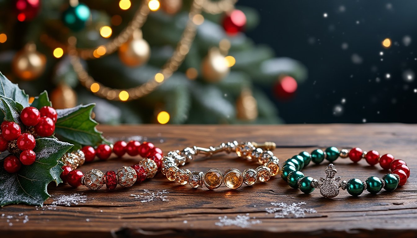 découvrez nos bracelets festifs pour apporter une touche de magie à vos célébrations de noël. offrez-vous ou à vos proches des accessoires colorés et joyeux qui illumineront vos fêtes et rendront chaque moment inoubliable. parfaits pour toutes vos soirées, ces bracelets sont le détail qui fera toute la différence !